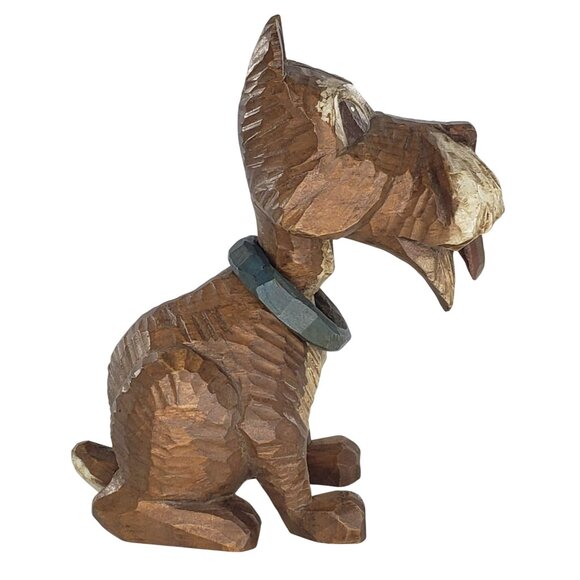 Arthur Shoemaker Dog Terrier Wood Carved Miniature Animal Folk Art Vintage 1972 - Picture 5 of 8